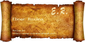 Ebner Roxána névjegykártya
